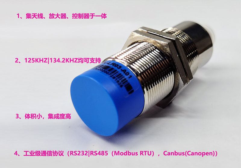 RS485 Modbus low frequency industrial RFID reader code carrier read-write head tag reader